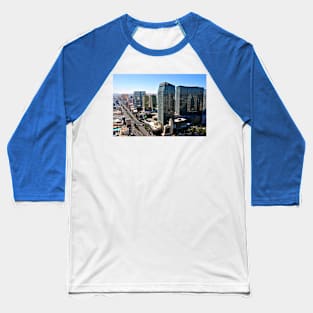 Las Vegas Strip Skyline Cityscape America USA Baseball T-Shirt